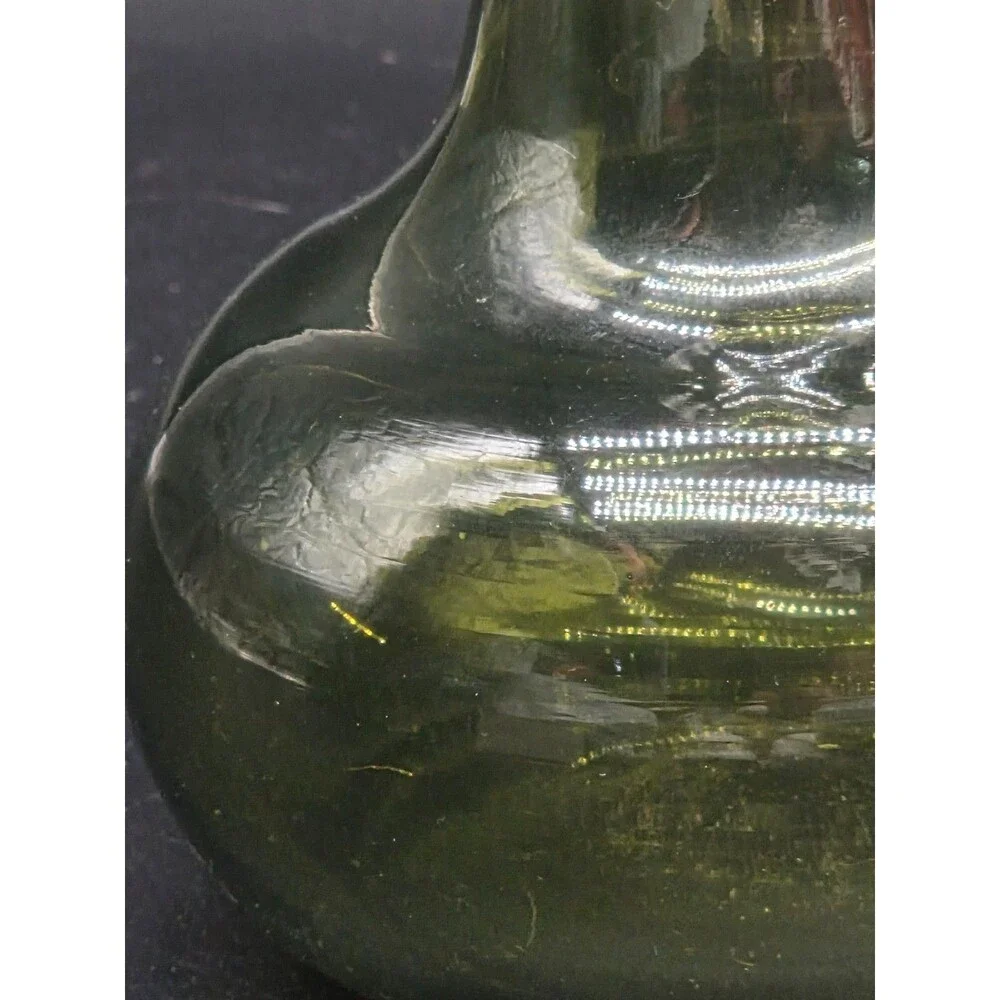 Mid-Century Modern Olive Green Blown Glass Vase